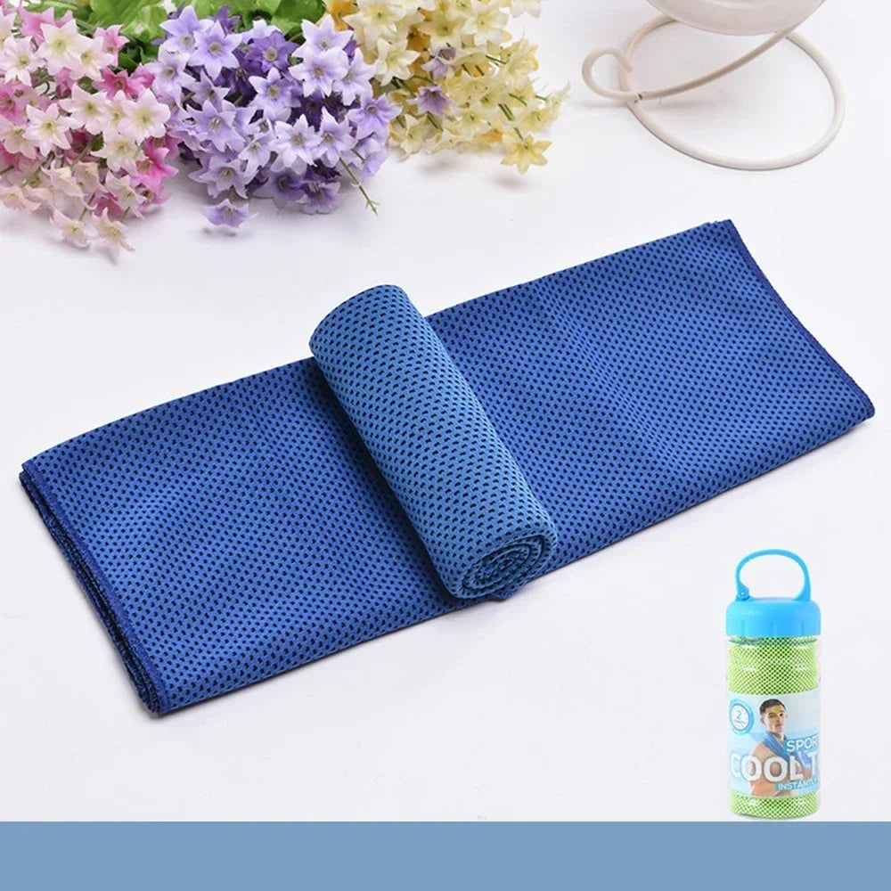 2pc Portable quick-dry Cooling Towels Microfiber Ice Towel Breathable Soft Chilly Towel for Yoga Sport Gym Workout Fitness Towel