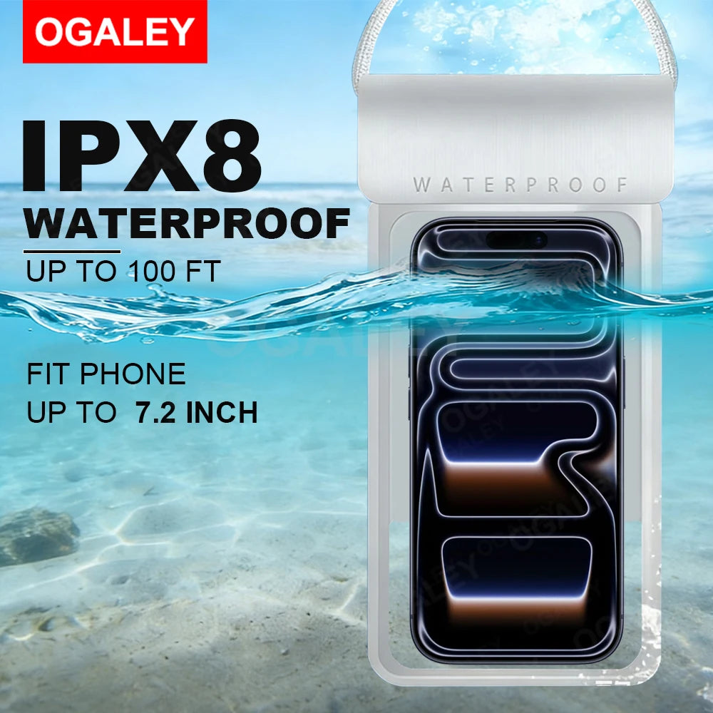 Waterproof Phone Pouch IPX8 Waterproof Phone Case for iPhone 17 Pro Max Cell Phone Dry Bag for Beach & Cruise Essentials Touch