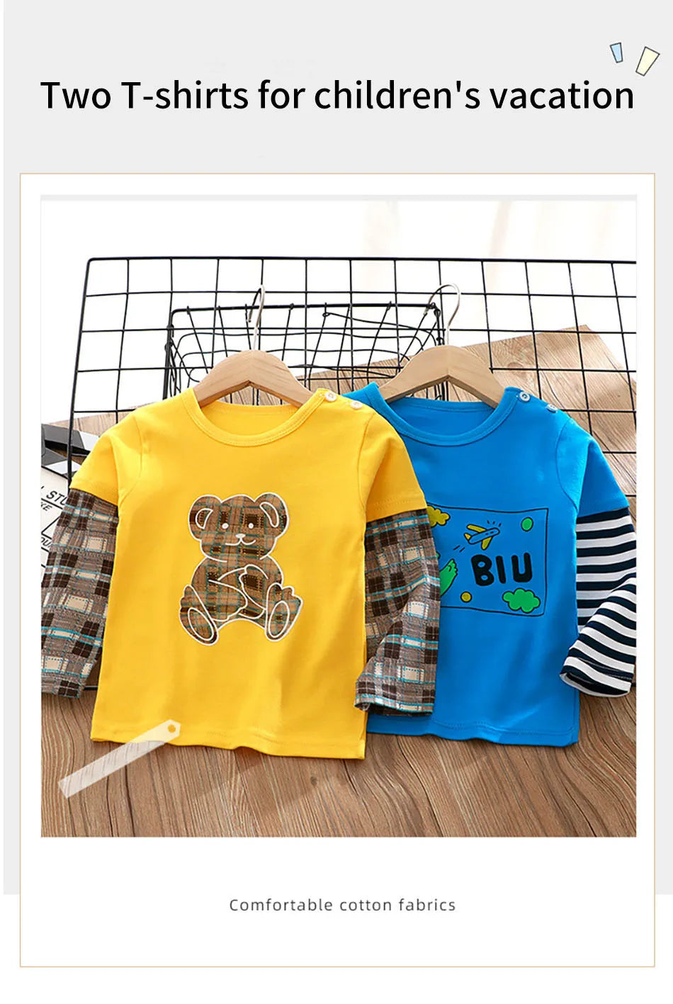 Durable Children Cotton Long Sleeve Dinosaur Pattern Print Shirts Suitable Boys and Girls Autumn Winter Playtime and School Days