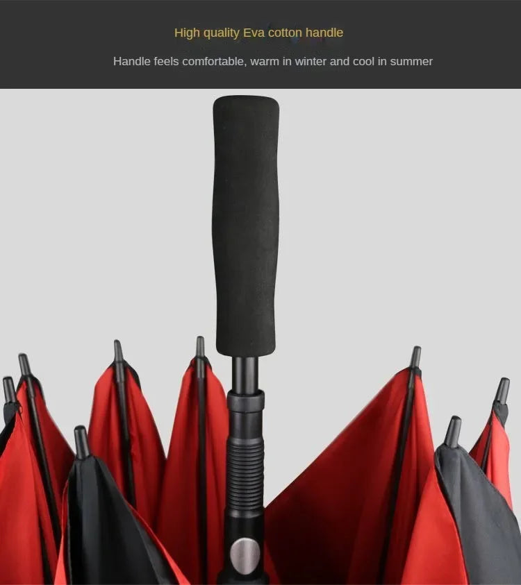 185CM Large Golf Umbrella Male Manual Long Handle Resistant UV Protection Parasol Shade Travel Beach Umbrella Windproof Strong