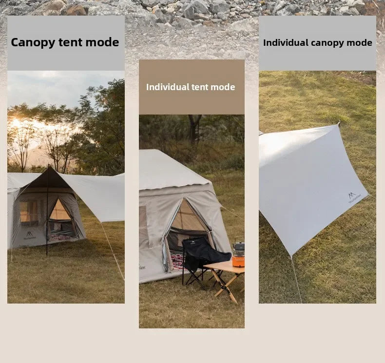 MOUNTAINHIKER 3-5 Person Portable Camping Tent Waterproof Family Beach Tent Quick Opening, Anti-UV Hand Air Pump Inflatable Tent