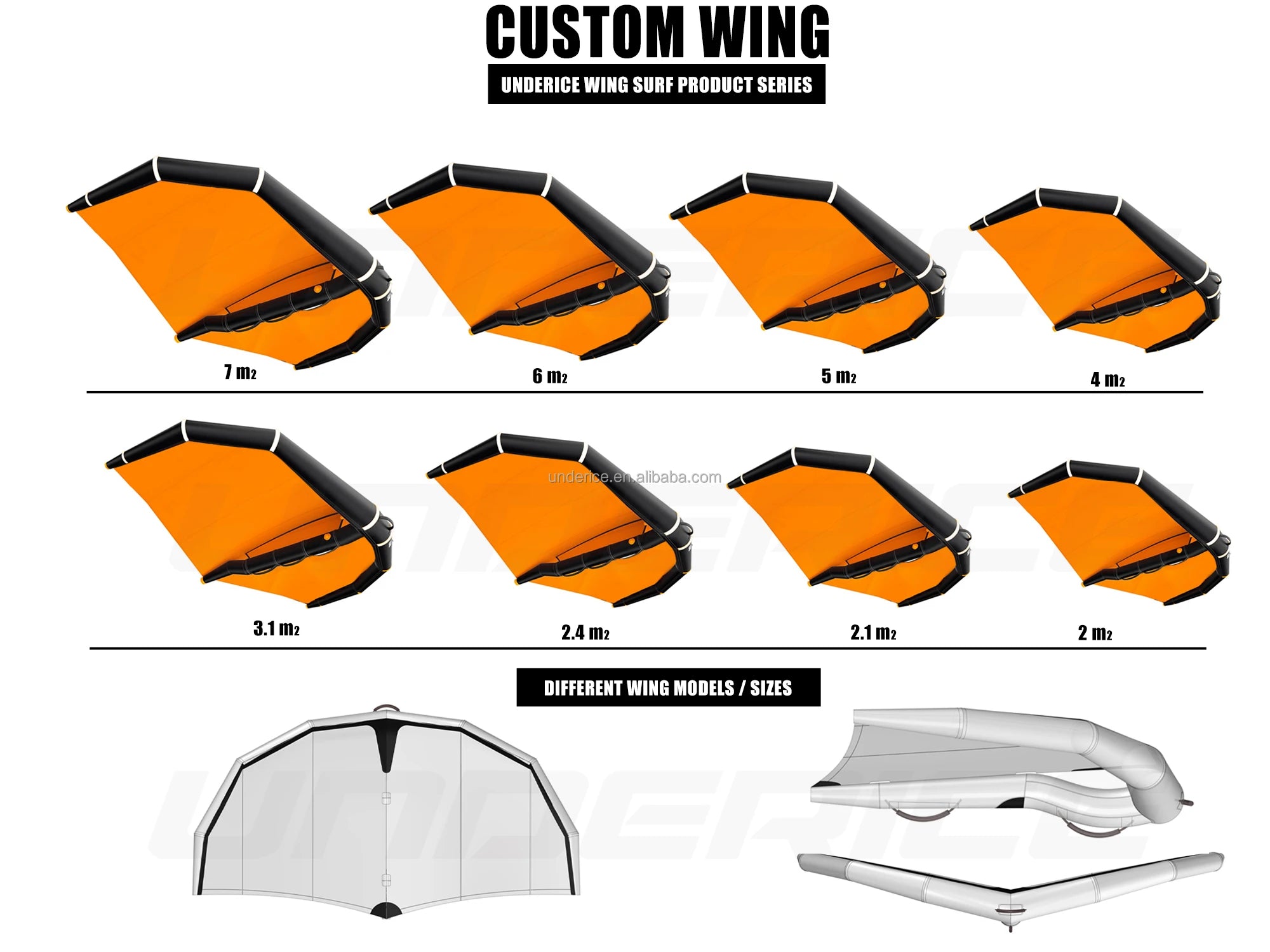 OEM ODM Customizable Logo Color Wind Wings Professional Dacron Ripstop Inflatable Kite Wings Board Complete Kit Kitesurfing
