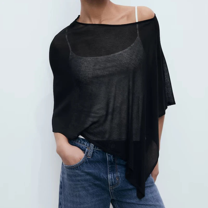 Boho Beach Vacation Cover-ups Irregular Knitted Crop Tops Y2k Aesthetic Vintage Smocked T-shirt Summer Going Out Pullovers Tees