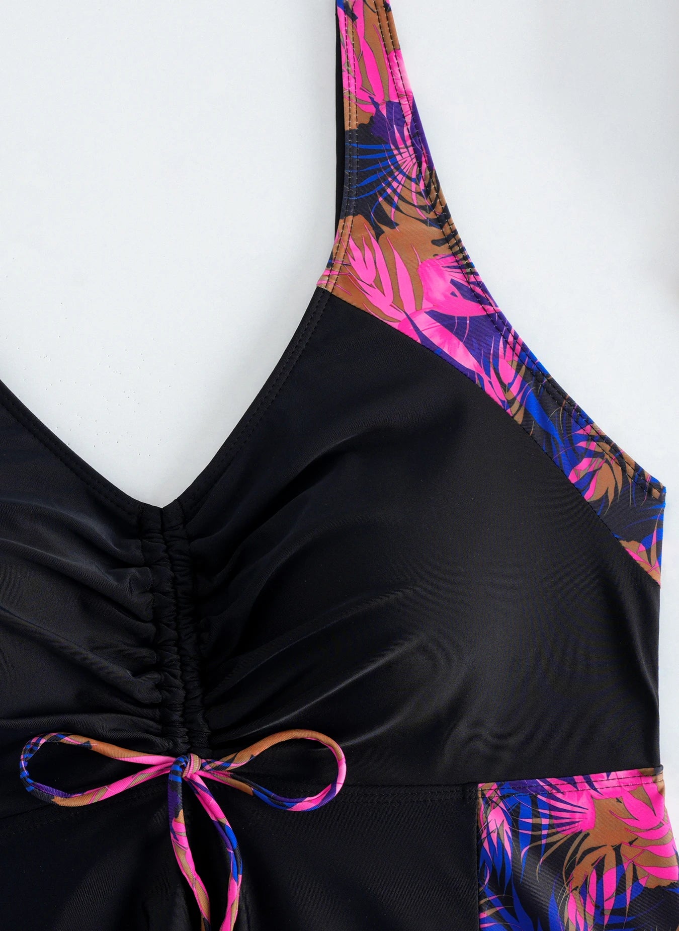 Swimsuit Women Leopard Large Plus Size Tankini 2 Pieces Swimwear Female Bathers Bathing Swimming Swim Suit Beach Dress 5XL