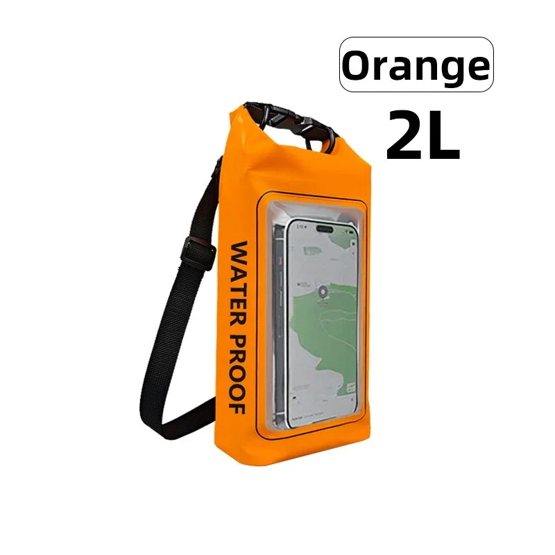 2L/5L Waterproof Dry Bag Touch Screen Swimming Waterproof PVC Bag Rafting Floating Outdoor Sport Bag Surfboard Kayak Storage Bag