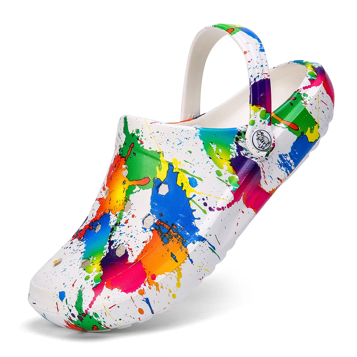Garden Clogs Comfortable Women's Tie-dye Pattern Clogs, Slip On Lightweight Two-way Wear Clogs, Non-slip Summer Beach Slides 666