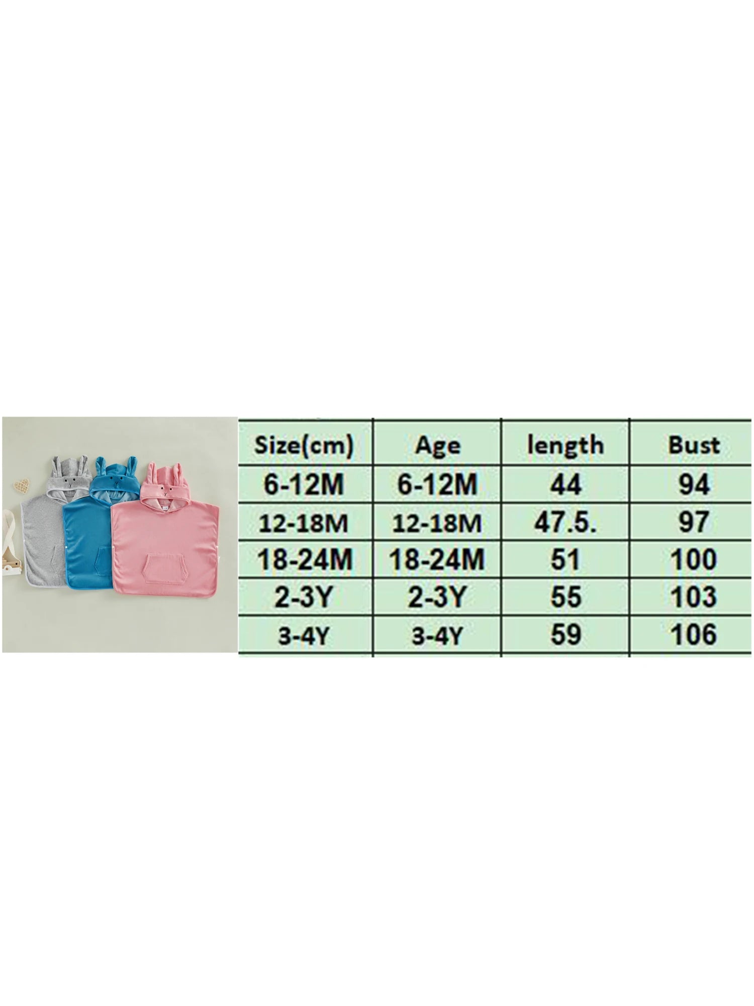 Suefunskry Kids Swim Cover-up Hooded Beach Clothes Cute Bunny Ears Bath Towels with Hood and Pockets Baby Swim Robes