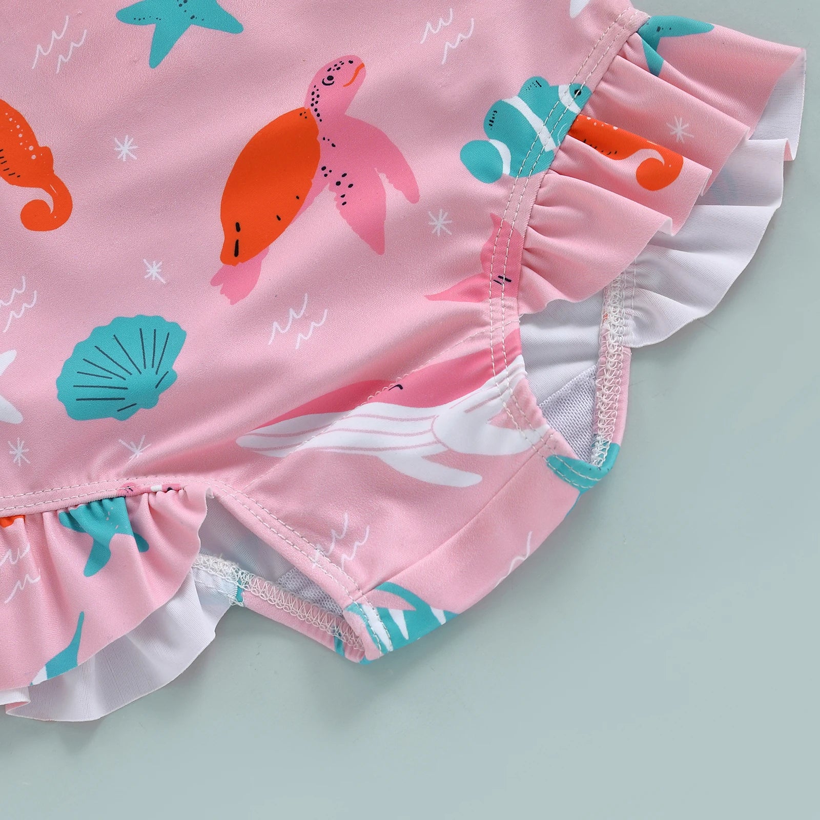 Children Baby Girl Rash Guard Long Sleeve Swimwear with Sun Hat Bathing Suit Infant Swimsuit Newborn 2 Piece Beachwear