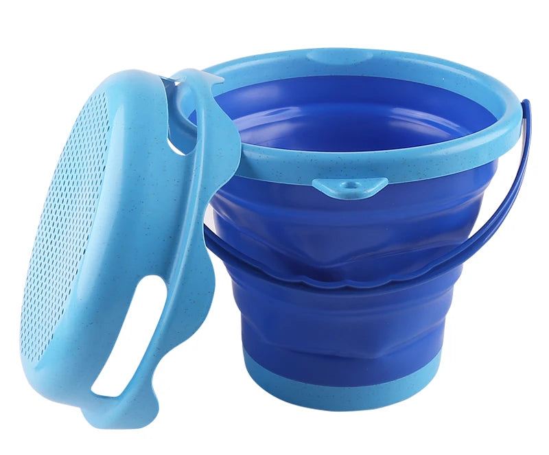 4 in 1 new style 4 Piece Beach Toy Set Collapsible Bucket, Shovel and RakeEasy to carry and catch the sea bucket toys.2025