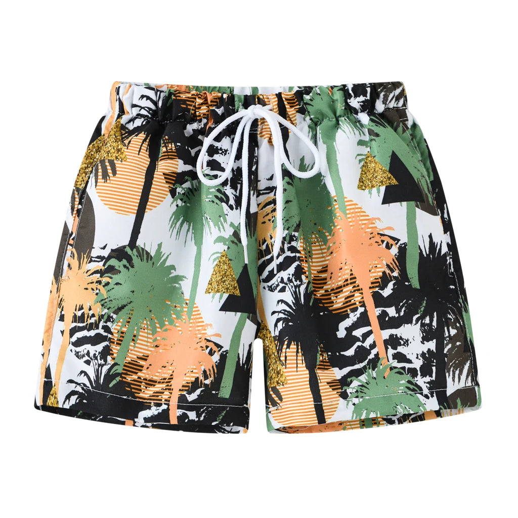 Summer 2-10 year old children's beach vacation shorts, fashionable multi-color beach shorts for boys and girls