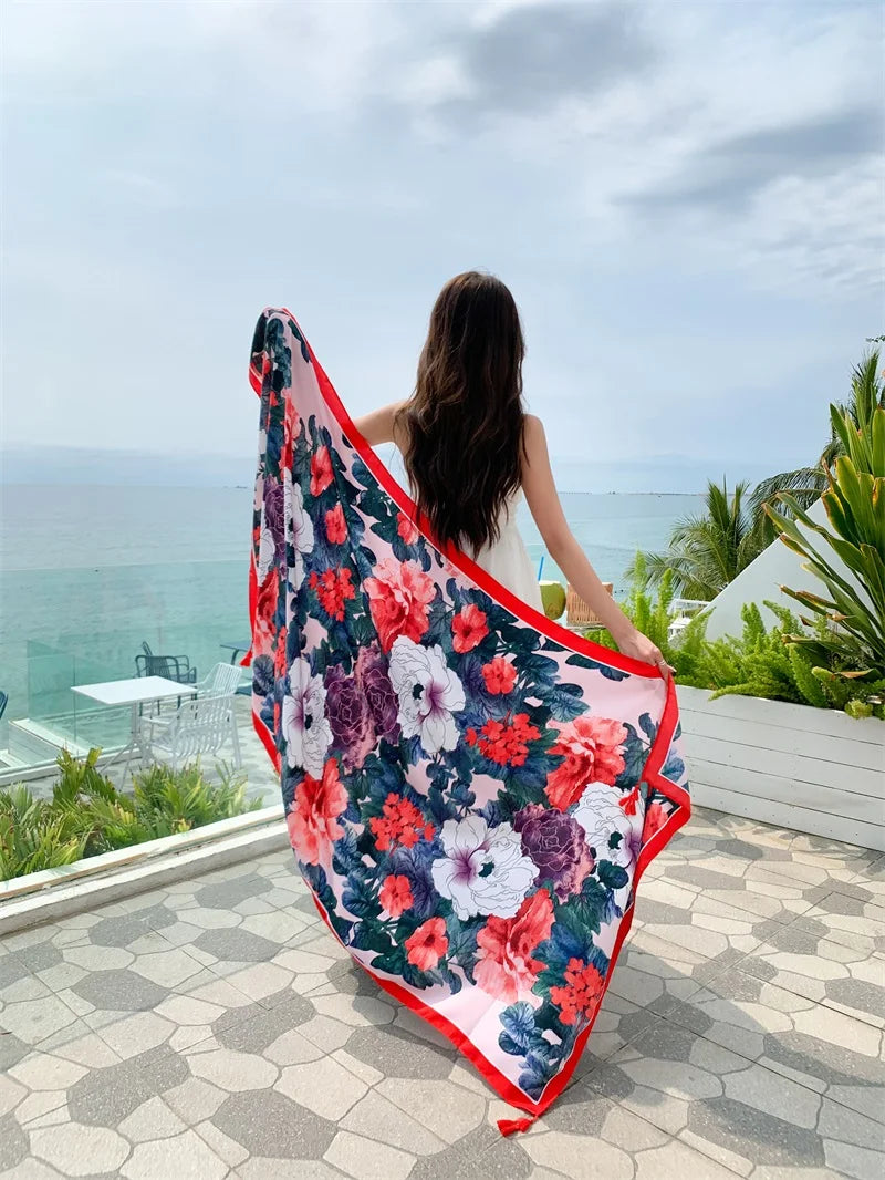 20 Styles 90x180cm Cotton Linen Summer Beach Dress Bikini Cover-ups Sarong Wrap Scarf Women Brazilian Swimsuit Bathing Cover Up