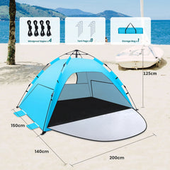 Auto Pop Up Beach Tent, Portable Foldable Sun Shade Shelter, UV Protection Outdoor Tent for Camping, Fishing and Picnic