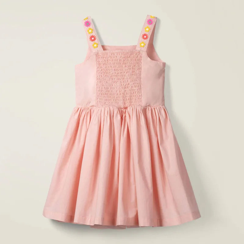 Little maven 2026 New Years Girls Dress Summer Girl Beach Floral Dresses for Girls 7 Years Embroidery Floral Baby Girls Clothes