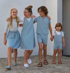 Clearance sale AS SS25 Summer Pinstripe Denim Collection brother and sister matching clothes