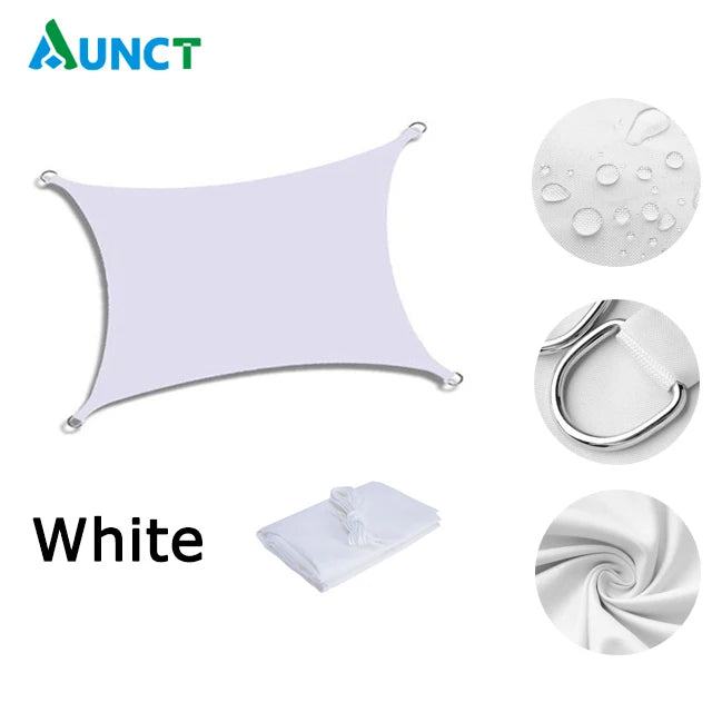 420D Waterproof Square Rectangular Shade sail, Outdoor Garden Swimming Pool Awning, Camping Hiking Sun shelter