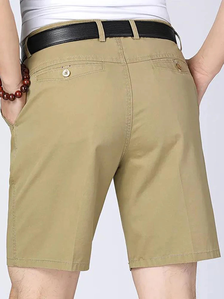 100% Cotton Shorts Men Knee Length Boardshorts Classic Brand Comfortable Clothing Beach Shorts Male Short Trousers