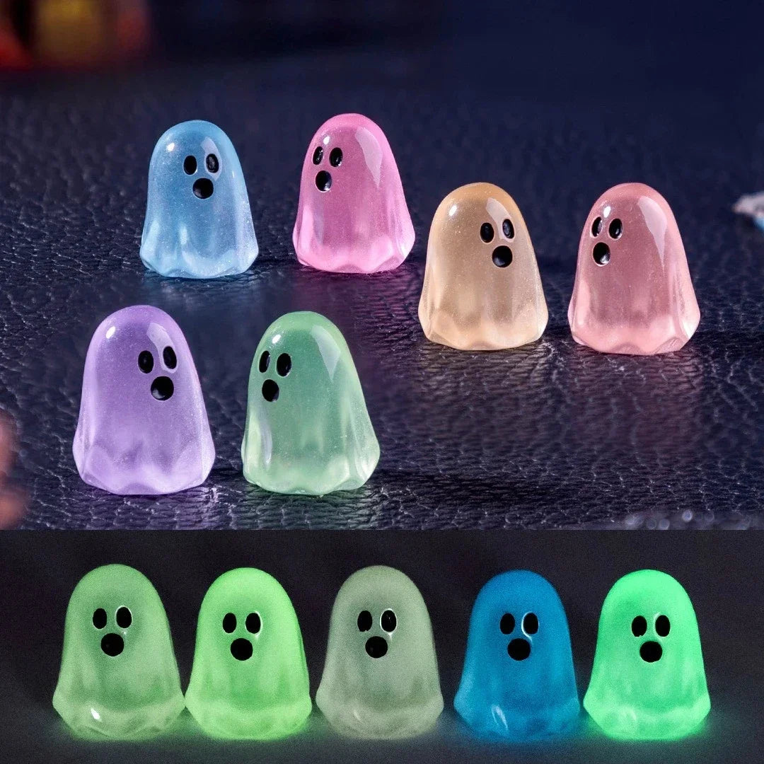 10/20/50pcs Luminous Ghost Figures - Glowing At Night Mini Action Figure Micro Landscape Miniatures, for Halloween Decoration