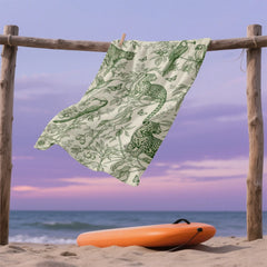 Tropical Jungle Sketch Compact Travel Beach Towel Super Absorbent Sand Resistant, Microfiber for Swimming Camping Yoga
