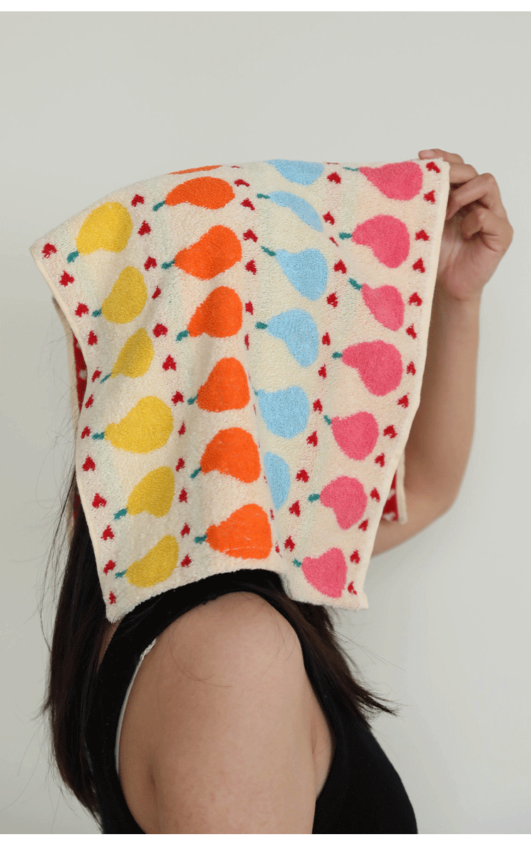 Cute Graffiti  Pears Patter Cotton Soft Face Towel for Kids Absorbent Bath Towel Comfortable Cotton Household Towel Beach Towels