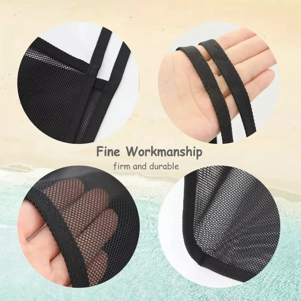 Mesh Tote Bag for Beach Swimming Storage Organizer Summer Foldable Beach Bag Toy Storage Clothes Organizer Bathroom Packaging