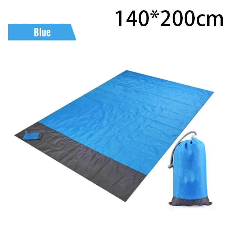 2x2.1m Waterproof Pocket Beach Blanket Folding Camping Mat Mattress Portable Lightweight Mat Outdoor Picnic Mat Sand Beach Mat