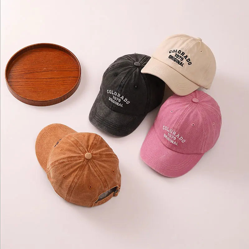 Embroidery Letter Children Baseball Cap Fashion Retro Kids Duck Tongue Hat 2-8Year Boys Girls Duckbill Caps Outdoor Baby Visors