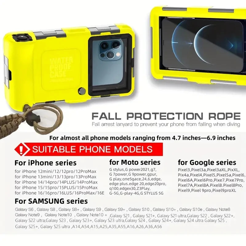 New Multifunctional Durable Waterproof 15m /50Ft Universal 6.9inch Waterproof Phone Case Underwater Photography Ip68 Professional Diving Suitable for Iphone/Samsung/Xiaomi/Huawei/Google