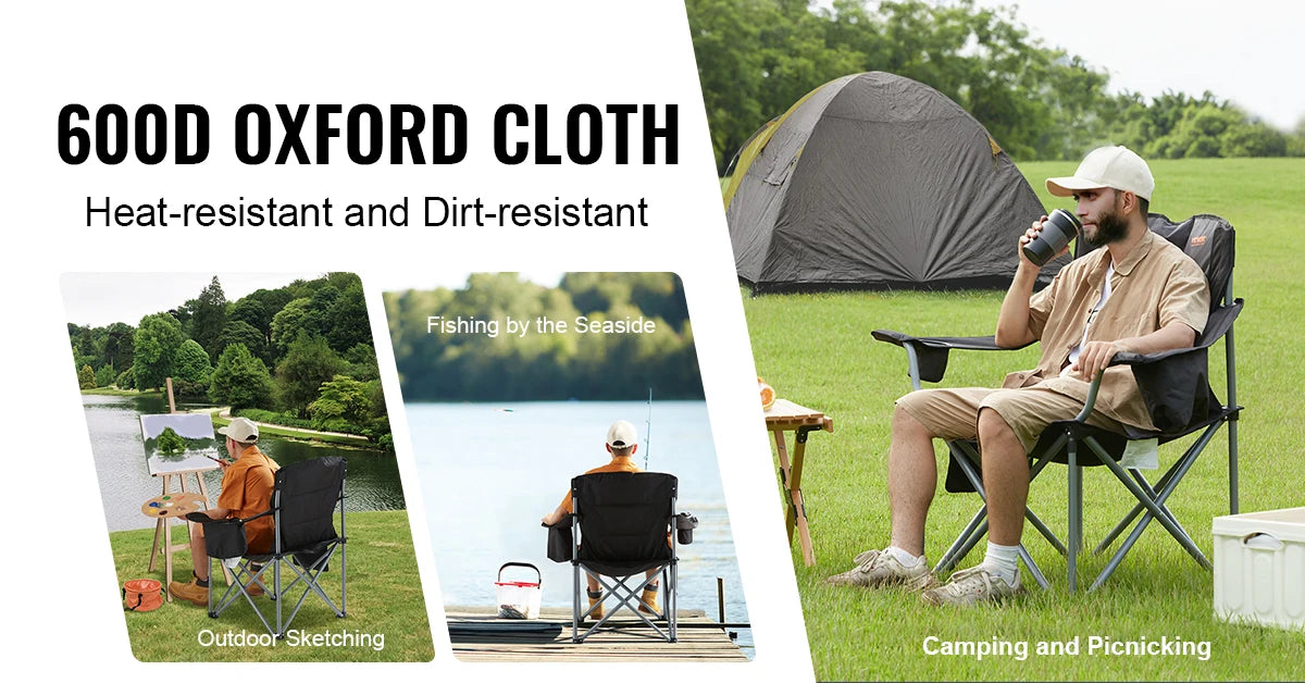 SucceBuy Outdoor Camping Chair 350lbs High Load Ultralight Folding Chair Portable Beach Hiking Picnic Travel Seat Fishing Tool