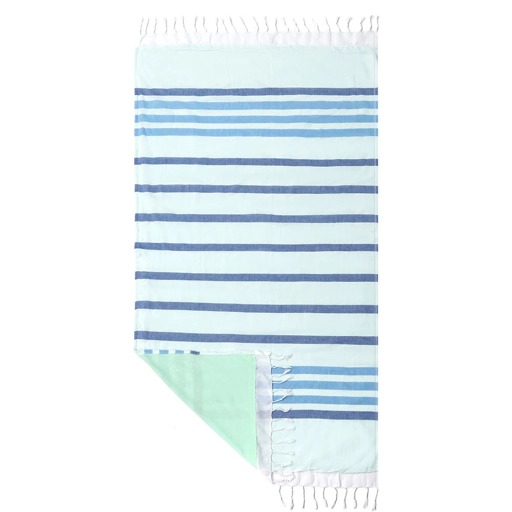 100% Cotton Turkish Tassel Beach Towel Double Layer Thickened, Soft and Sandproof Lightweight, Suitable for Outdoor Traveling