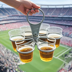 1/2pcs 6-Slot Portable Drink Holder Folding Beverage Tray with Handle Pocket-Sized for Outdoor Picnics Party Reusable Cup Holder