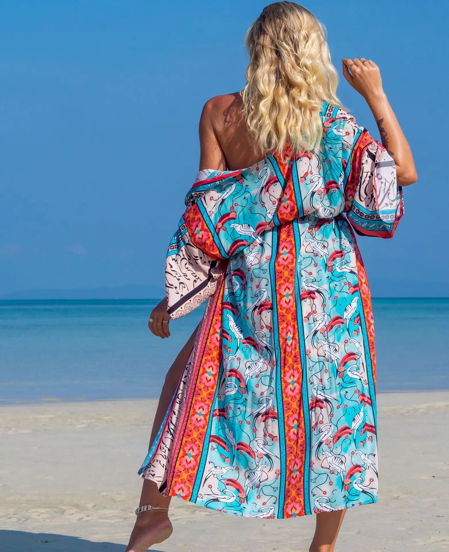 Swimsuit Cover Up Printed Kimono for Sea Boho Coverup Long Luxury Beach Outings Belted Swimwear Cape Holiday Bathing Suits Sales
