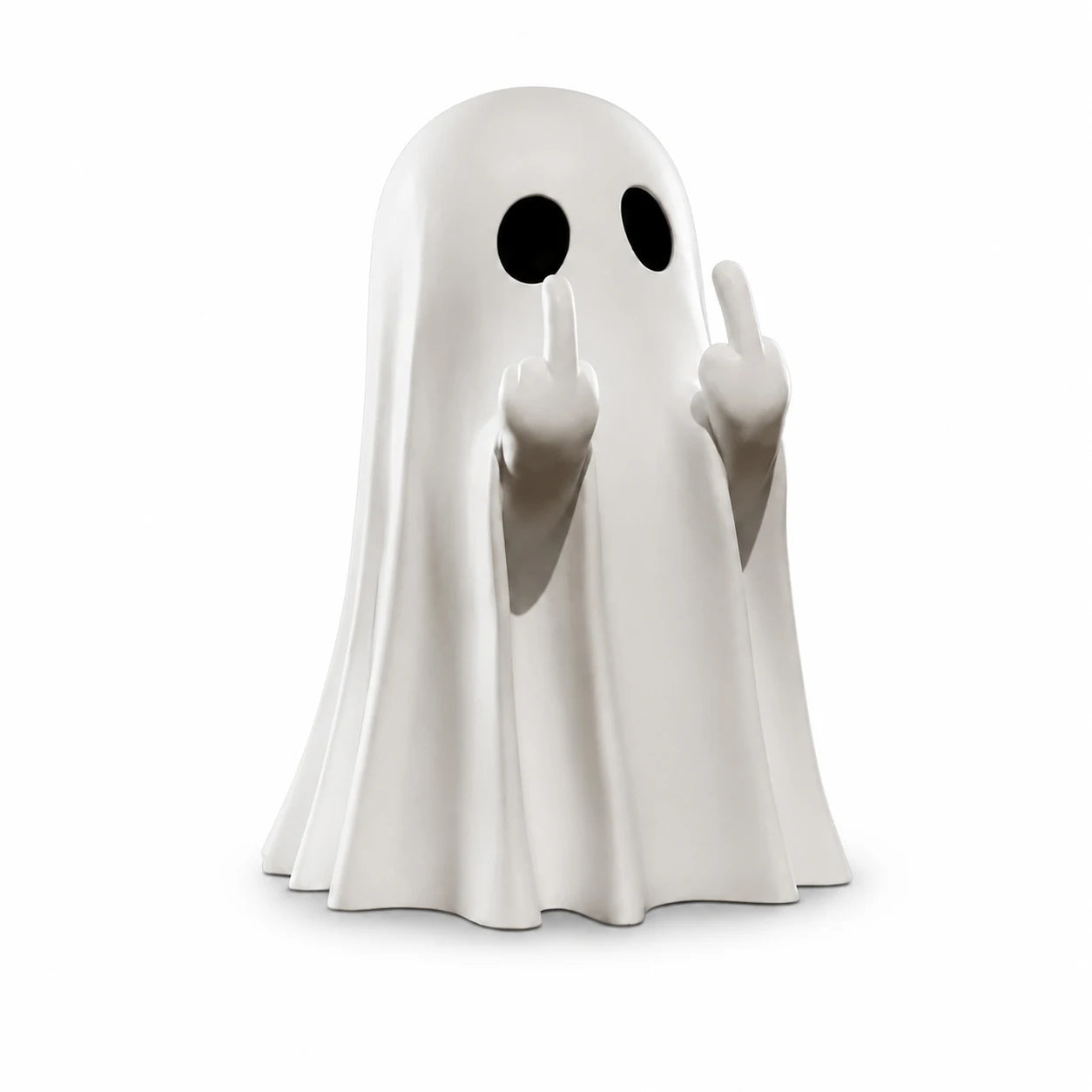 Cute Middle Finger Ghost Statue, Small Halloween Decor for Home, Centerpiece for Coffee Table, Adorable Horror Figure