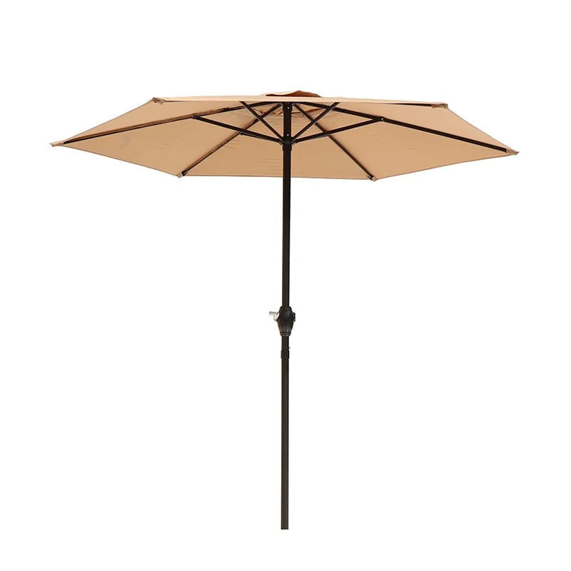 Large 2M Outdoor Sunshade Umbrella with Hand Crank Straight Center Pole for Garden Beach Camping and Advertising Stall UV Block
