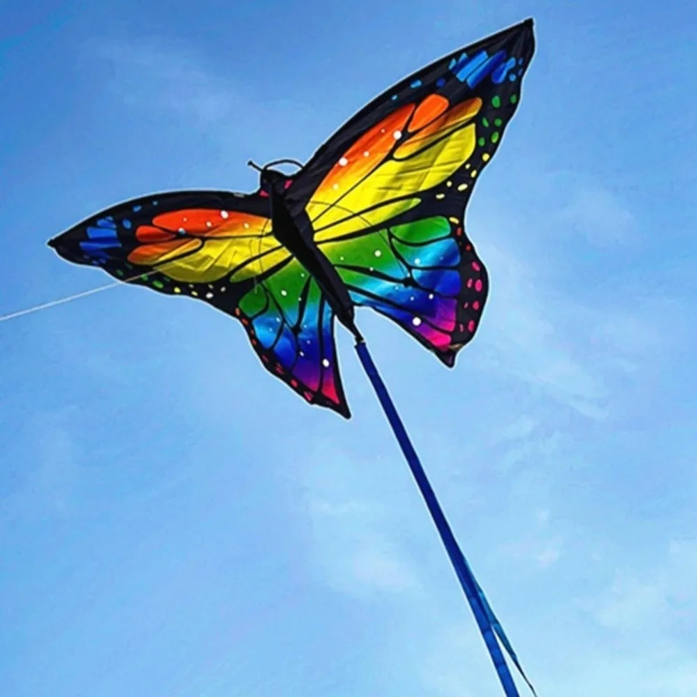 New Easy to Fly Colorful Kite Steering Good Flying 3D Kite Beautiful 100 Meter Kite String Children's Kite Kid & Adult