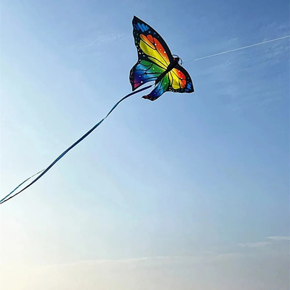 New Easy to Fly Colorful Kite Steering Good Flying 3D Kite Beautiful 100 Meter Kite String Children's Kite Kid & Adult