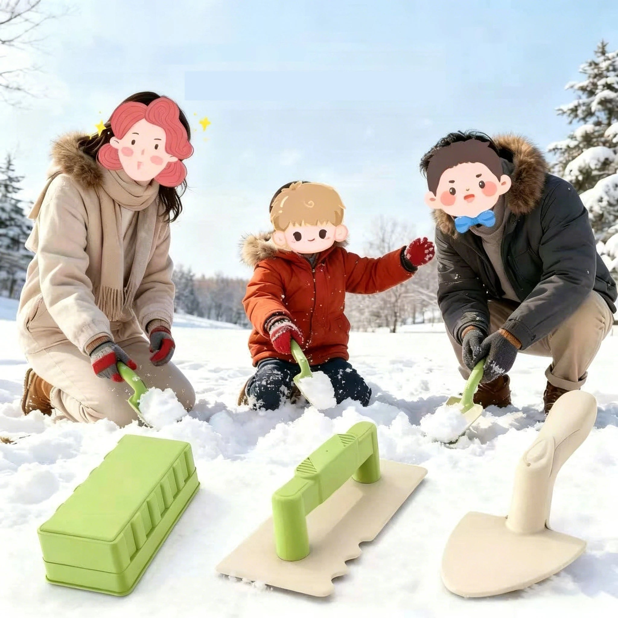 Kids Beach Toys Set Snow Toy Brick Sand Castle Mold Tool Shovel Sandbox Sand Rake for Winter and Summer Outdoor Sands Toys Gifts