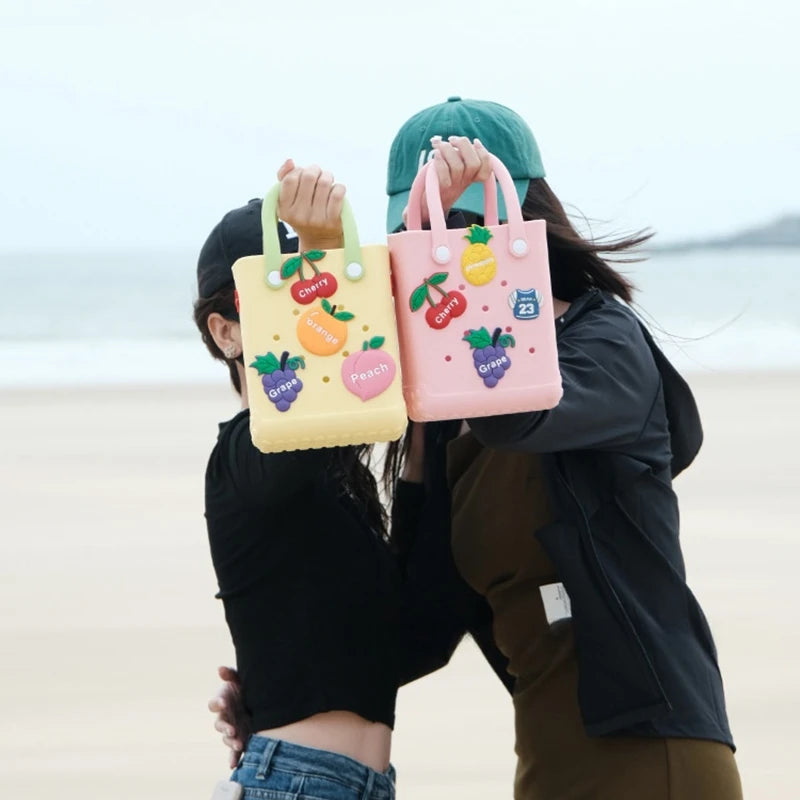 Beach Tote Bag Picnic Storage Baske Summer Women Travel Handbags Fashion Shopping Bag Rubber EVA Waterproof Beach Bag Purse