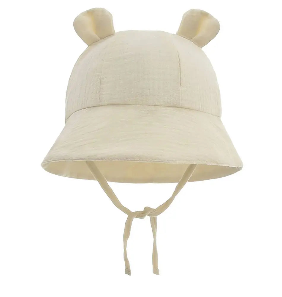 Newborn Boys Girls Bucket Hat Summer Kids Toddler Panama Cap 0 to 12 Months Soft Cotton Baby Sun Hat With Ears Cute Bunny