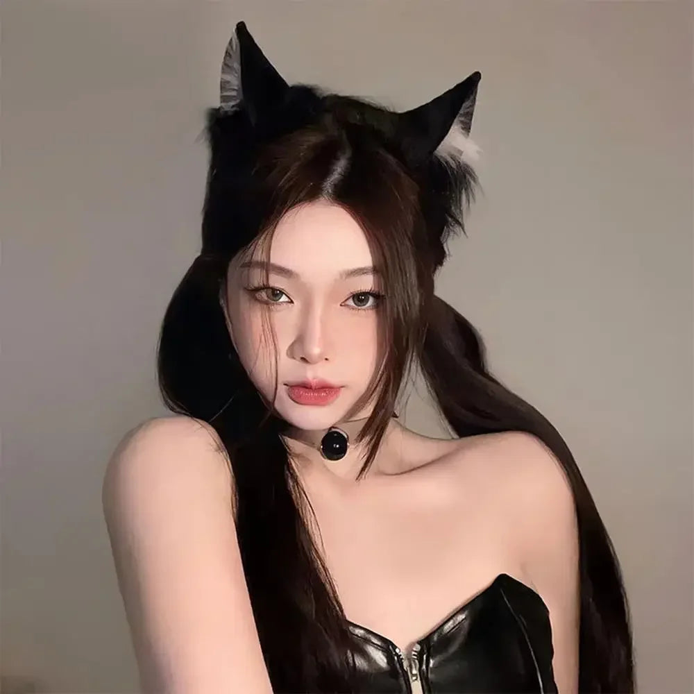 1PC Halloween Cat Ear Cosplay Headband For Women 2026 New Style Cute Hairband For Halloween Christmas Cosplay Party Costume