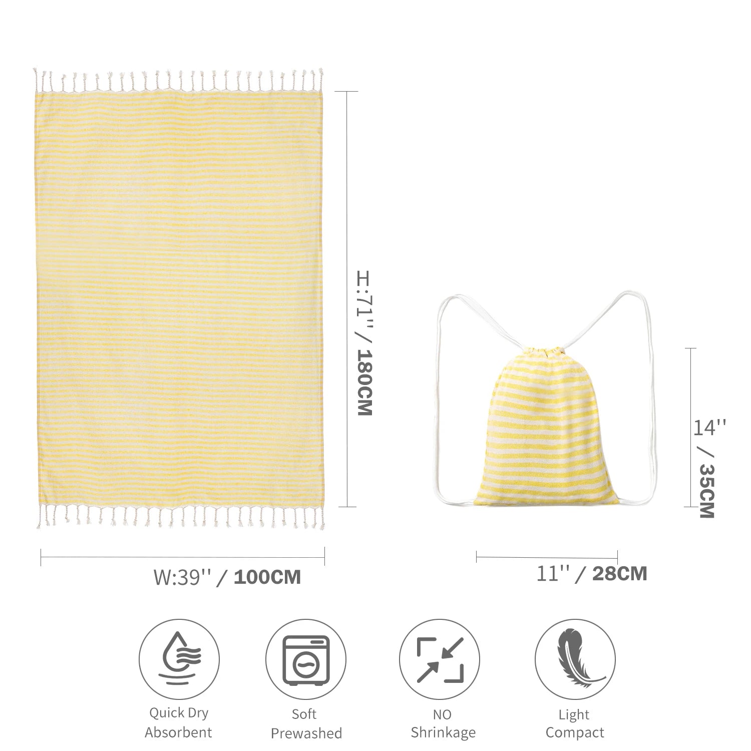 YEUZLICOTTON Hot Sale luxury Striped Tassel 100% cotton sauna spa bath towel For Home 100*180CM Travel Turkish Large beach towel