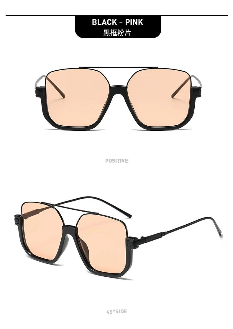 New Man Woman Sun Glasses High Quality UV400 Sunglasses Unisex Double Beam Design Half-Frame Sunnies Fashion Versatile Shade