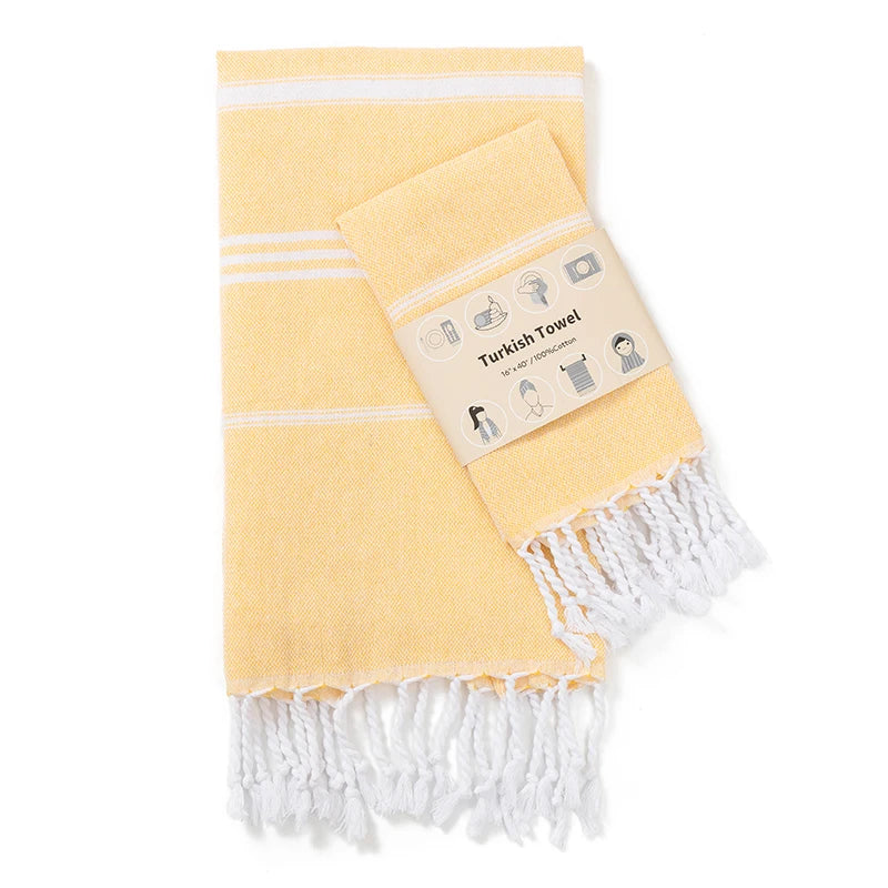 Premium Turkish Cotton Towels Soft and Luxurious Bath Hand and Face Towel Set Striped Towel Rectangular Tablecloth Bathroom set