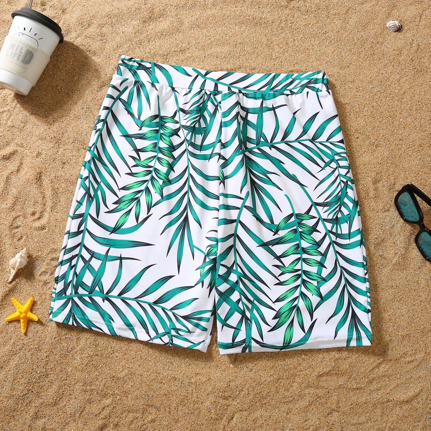 New Family Matching Outfits Leaf Printed Matching Swimsuit Family Look Floral Full Print Multi-color One-piece Matching Swimwear