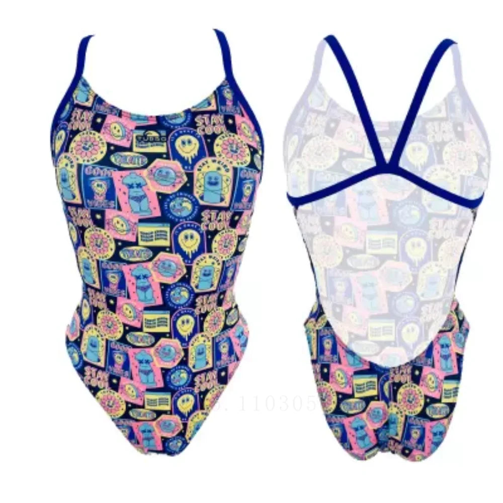 Women's One-Piece Swimsuit Competitive Swimming Summer Pool Practice Clothes Racing Swimwear Bikini Deck Surfing Bathing Suits