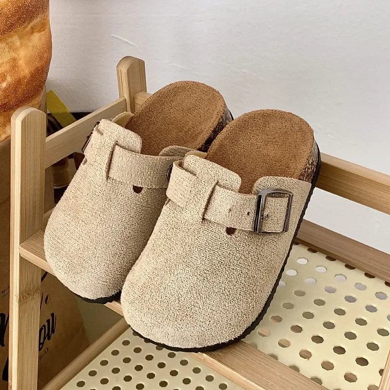 Children's Slippers for Home Simple Solid Color Girls New Flat Mules Fashion Non-slip Versatile Slippers Causal Kids Flip Flops