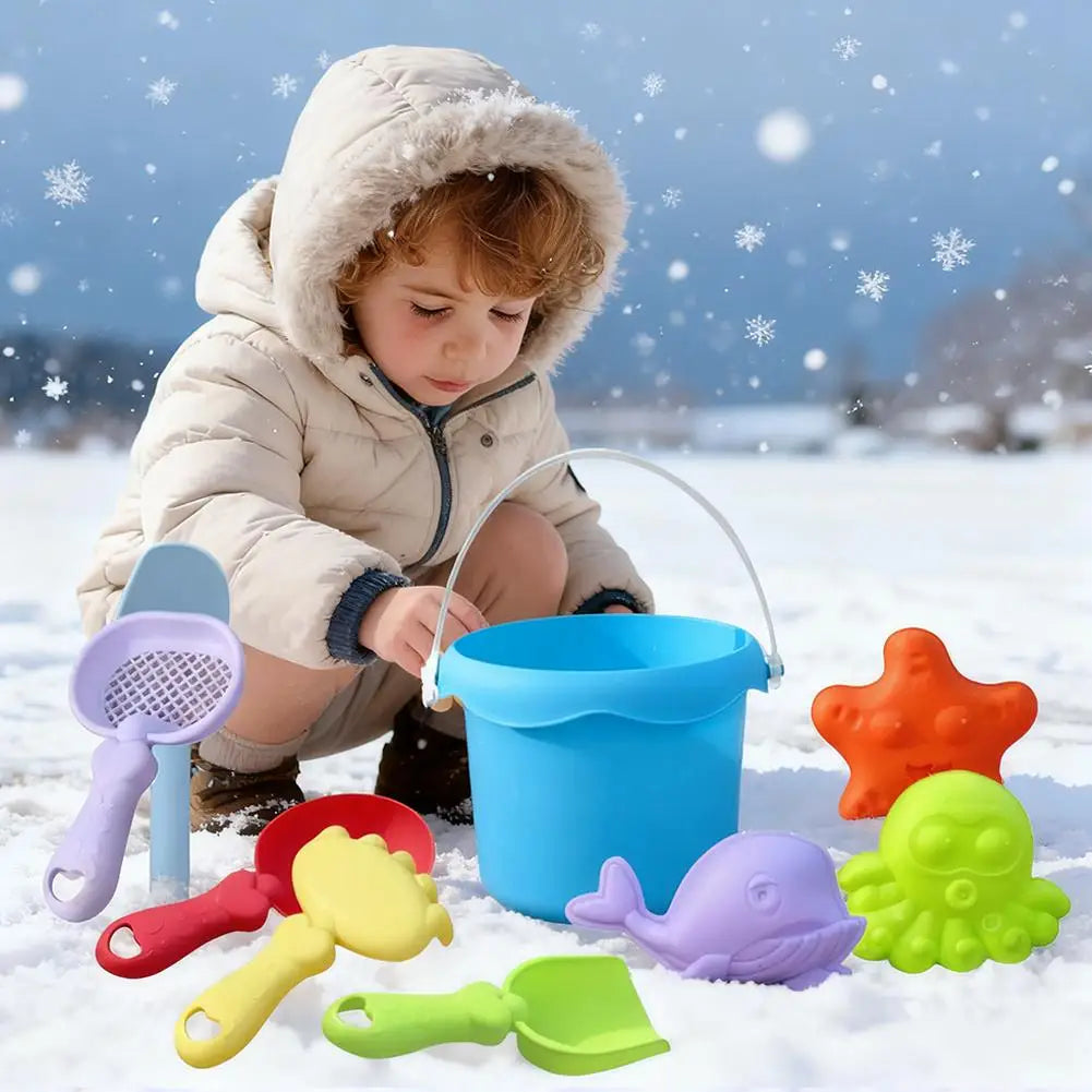 Children's Beach Toy Set, ATV, Sand Digging and Water Toy, Bucket, Hourglass, Shovel, Beach Sand Play Tool Toy