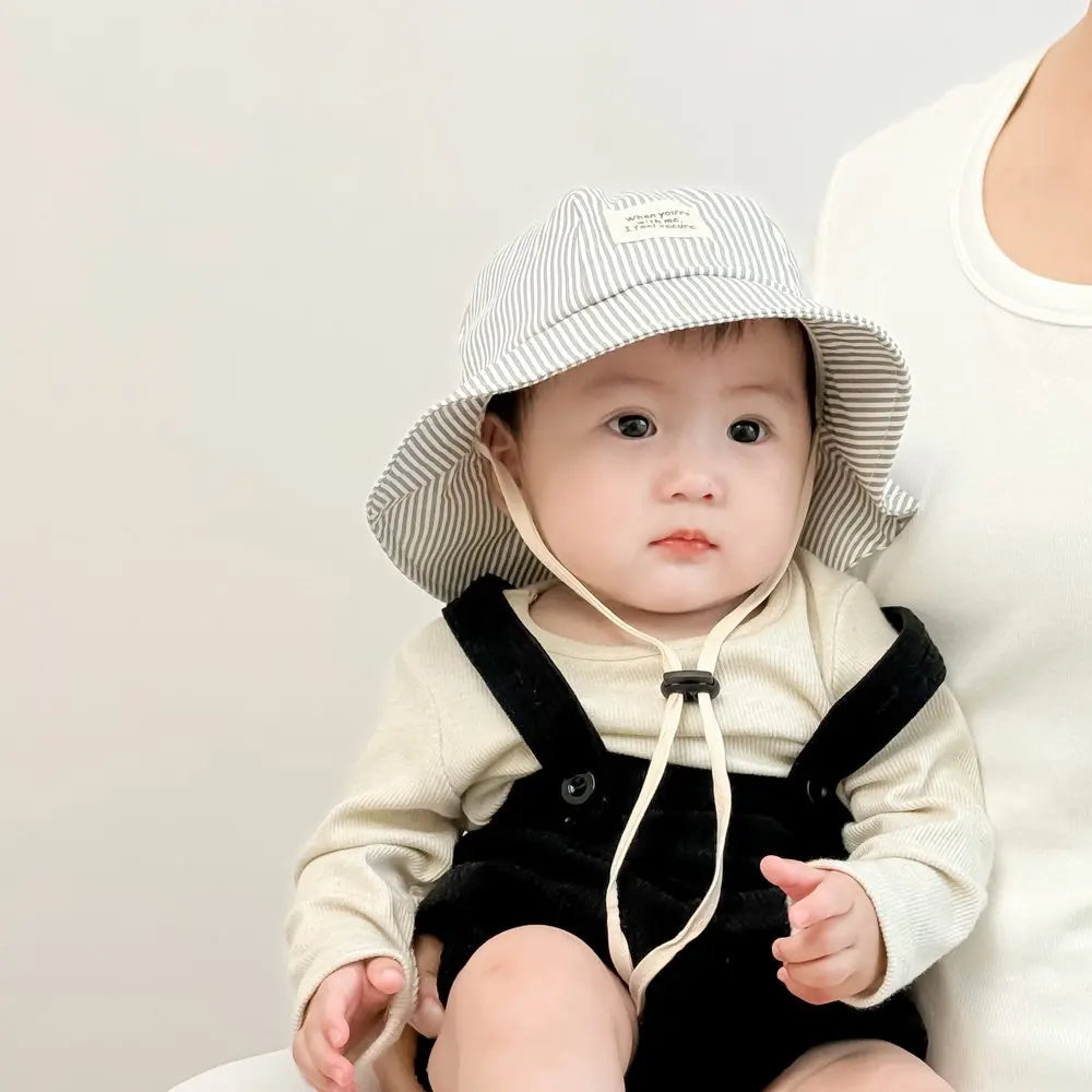 Panama Autumn Baby Boys And Girls Sun Hat Striped Baby Bucket Hat Toddler Sun Cap Children Beach Sun Hat