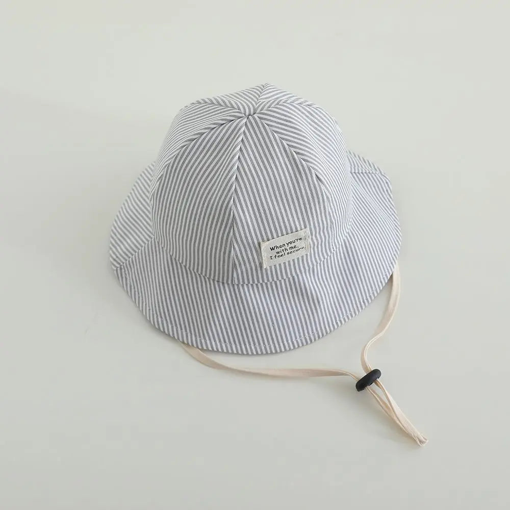Panama Autumn Baby Boys And Girls Sun Hat Striped Baby Bucket Hat Toddler Sun Cap Children Beach Sun Hat