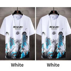 2025 Summer Thin casual Men set Manga Graffiti Tees T-shirt+shorts 2-piece Comfortable and breathable men Top Print Tshirts sets
