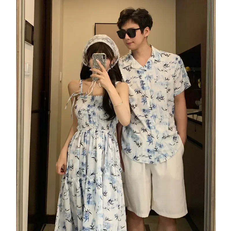 Resort Couple Look Parents and Children Summer Clothes Family Matching Holiday Clothing Mom Daughter Beach Dress Dad Son Shirts